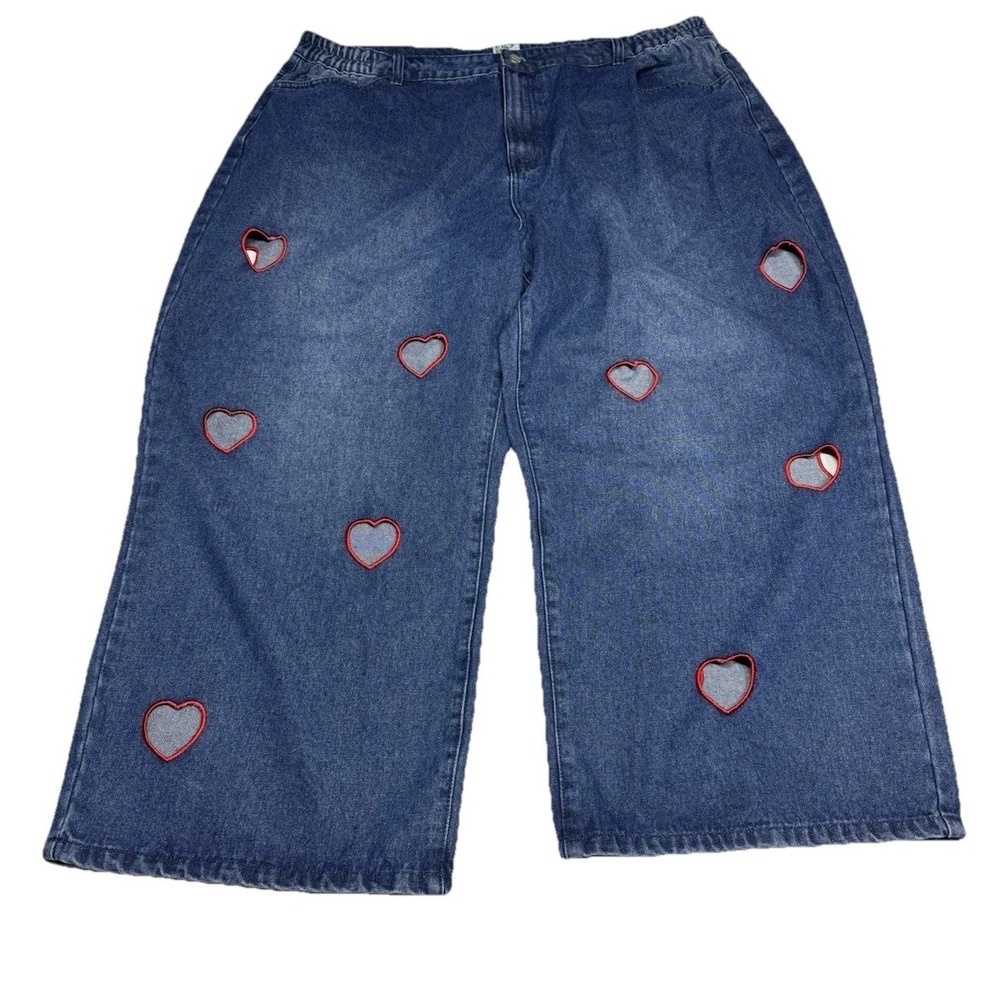 Shiny‎ By Nature Heart Cut Out Jeans 3XL Medium Wash